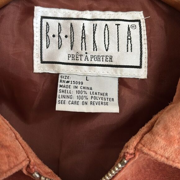 Vintage Rust Leather Suede bomber coat jacket women’s size large - Picture 7 of 10